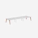 Bisley Office Desk With Timber Frame And 1600mm Desktop- 6 Person 