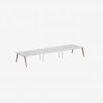 Bisley Office Desk With Timber Frame And 1800mm Desktop- 6 Person 