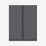 Bisley 1000mm wide Essentials Office Cupboard (2 shelves) Anthracite Grey