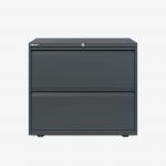 Bisley 800mm wide Essentials Side Filing Cabinet Anthracite Grey 2 Drawer