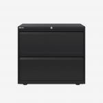 Bisley 800mm wide Essentials Side Filing Cabinet Black 2 Drawer