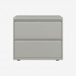 Bisley 800mm wide Essentials Side Filing Cabinet Light Grey 2 Drawer