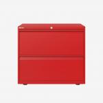 Bisley 800mm wide Essentials Side Filing Cabinet Cardinal Red 2 Drawer