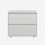 Bisley 800mm wide Essentials Side Filing Cabinet Traffic White 2 Drawer
