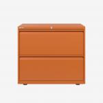 Bisley 800mm wide Essentials Side Filing Cabinet Bisley Orange 2 Drawer