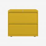 Bisley 800mm wide Essentials Side Filing Cabinet Yellow 2 Drawer