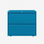 Bisley 800mm wide Essentials Side Filing Cabinet Azure 2 Drawer