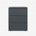 Bisley 800mm wide Essentials Side Filing Cabinet Anthracite Grey 3 Drawer