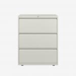 Bisley 800mm wide Essentials Side Filing Cabinet Chalk 3 Drawer