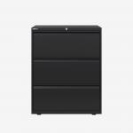 Bisley 800mm wide Essentials Side Filing Cabinet Black 3 Drawer