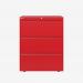 Bisley 800mm wide Essentials Side Filing Cabinet Cardinal Red 3 Drawer