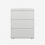 Bisley 800mm wide Essentials Side Filing Cabinet Traffic White 3 Drawer