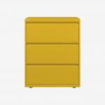 Bisley 800mm wide Essentials Side Filing Cabinet Yellow 3 Drawer
