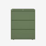 Bisley 800mm wide Essentials Side Filing Cabinet Olive Green 3 Drawer