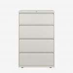 Bisley 800mm wide Essentials Side Filing Cabinet Chalk 4 Drawer