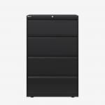 Bisley 800mm wide Essentials Side Filing Cabinet Black 4 Drawer