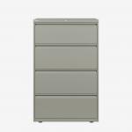 Bisley 800mm wide Essentials Side Filing Cabinet Goose Grey 4 Drawer