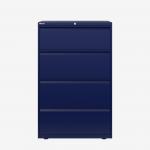 Bisley 800mm wide Essentials Side Filing Cabinet Oxford Blue 4 Drawer