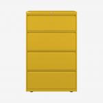 Bisley 800mm wide Essentials Side Filing Cabinet Yellow 4 Drawer
