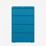 Bisley 800mm wide Essentials Side Filing Cabinet Azure 4 Drawer