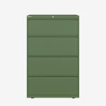 Bisley 800mm wide Essentials Side Filing Cabinet Olive Green 4 Drawer