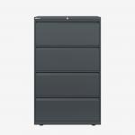 Bisley 800mm wide Essentials Side Filing Cabinet Anthracite Grey 4 Drawer