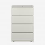 Bisley 800mm wide Essentials Side Filing Cabinet Chalk 4 Drawer