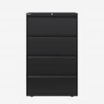 Bisley 800mm wide Essentials Side Filing Cabinet Black 4 Drawer
