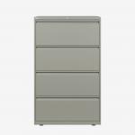 Bisley 800mm wide Essentials Side Filing Cabinet Goose Grey 4 Drawer