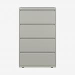 Bisley 800mm wide Essentials Side Filing Cabinet Light Grey 4 Drawer