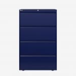 Bisley 800mm wide Essentials Side Filing Cabinet Oxford Blue 4 Drawer