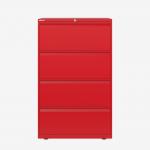 Bisley 800mm wide Essentials Side Filing Cabinet Cardinal Red 4 Drawer