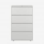 Bisley 800mm wide Essentials Side Filing Cabinet Traffic White 4 Drawer