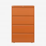 Bisley 800mm wide Essentials Side Filing Cabinet Bisley Orange 4 Drawer