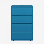 Bisley 800mm wide Essentials Side Filing Cabinet Azure 4 Drawer