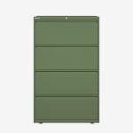 Bisley 800mm wide Essentials Side Filing Cabinet Olive Green 4 Drawer