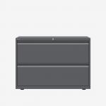 Bisley 1000mm wide Essentials Side Filing Cabinet Anthracite Grey 2 Drawer