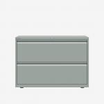 Bisley 1000mm wide Essentials Side Filing Cabinet Bisley Silver 2 Drawer