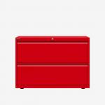 Bisley 1000mm wide Essentials Side Filing Cabinet Cardinal Red 2 Drawer