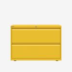 Bisley 1000mm wide Essentials Side Filing Cabinet Yellow 2 Drawer