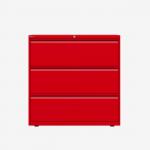 Bisley 1000mm wide Essentials Side Filing Cabinet Cardinal Red 3 Drawer