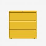 Bisley 1000mm wide Essentials Side Filing Cabinet Yellow 3 Drawer