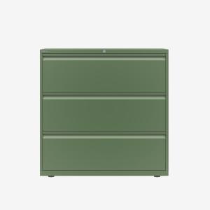 Bisley 1000mm wide Essentials Side Filing Cabinet Olive Green 3 Drawer