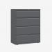 Bisley 1000mm wide Essentials Side Filing Cabinet Anthracite Grey 4 Drawer