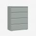 Bisley 1000mm wide Essentials Side Filing Cabinet Bisley Silver 4 Drawer