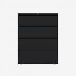 Bisley 1000mm wide Essentials Side Filing Cabinet Black 4 Drawer