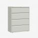 Bisley 1000mm wide Essentials Side Filing Cabinet Light Grey 4 Drawer