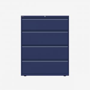 Bisley 1000mm wide Essentials Side Filing Cabinet Oxford Blue 4 Drawer