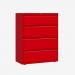Bisley 1000mm wide Essentials Side Filing Cabinet Cardinal Red 4 Drawer