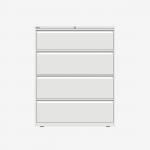 Bisley 1000mm wide Essentials Side Filing Cabinet Traffic White 4 Drawer